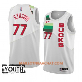 Maillot NBA Milwaukee Bucks Ersan Ilyasova 77 2018-19 Nike Blanc Swingman - Enfant
